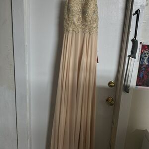 Dancing Queen Cream and Gold Maxi Dress